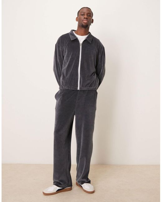 ASOS Blue Co-ord Oversized Boxy Track Jacket With Piping for men
