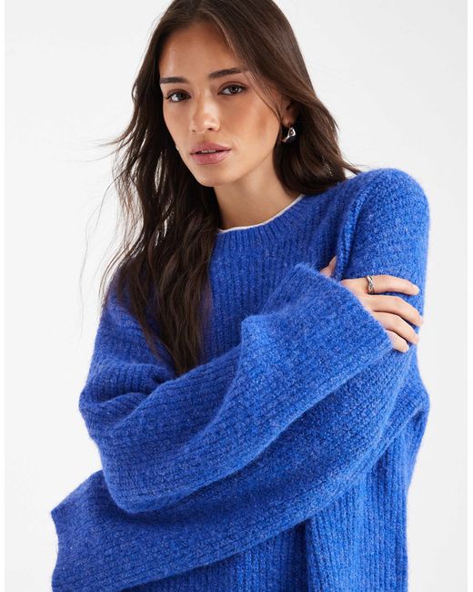 4th & Reckless Blue – gerippter oversize-pullover