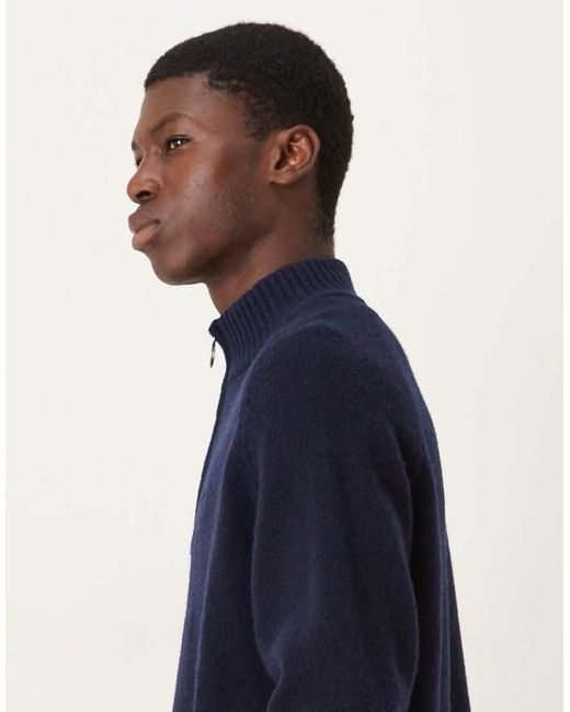 Barbour Blue Grangetown Half Zip Knitted Jumper for men