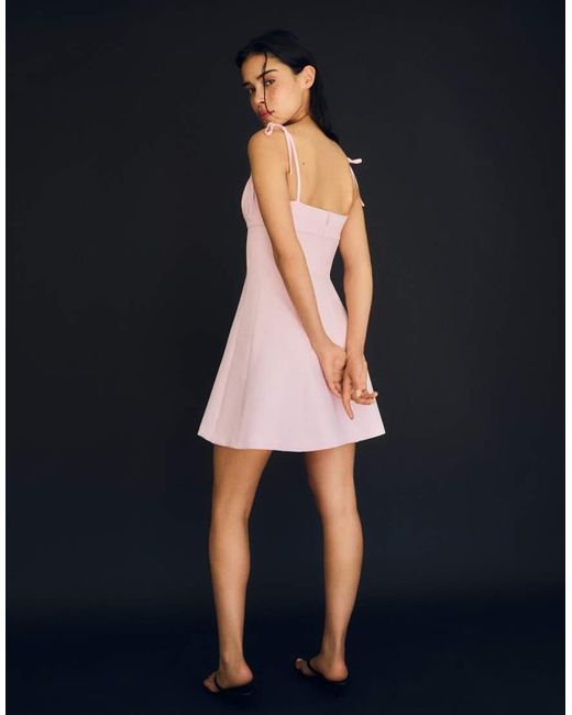 Bershka Black Mini Dress With Ribbon Straps