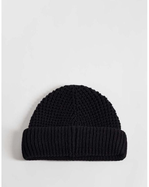 Reclaimed Vintage Black Unisex Fisherman Beanie