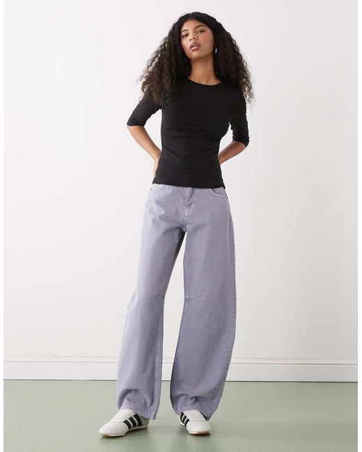 Weekday Black Slim Three Quarter Length Sleeve Top