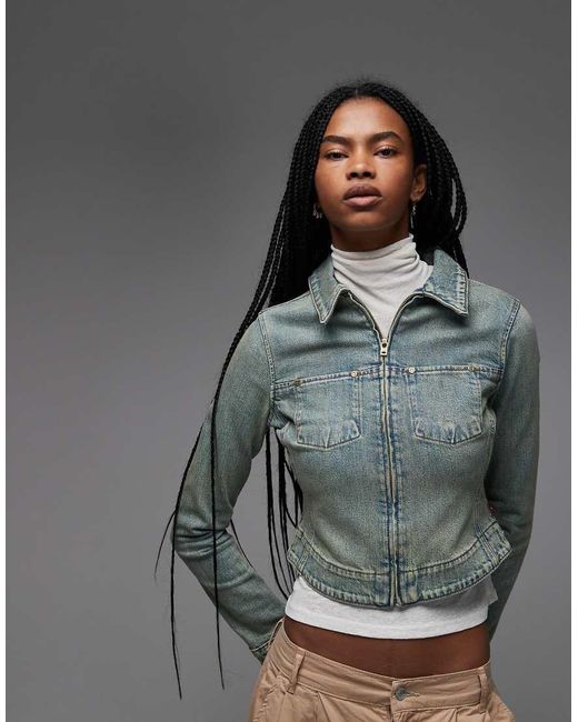 Levi's Gray Fitted Denim Trucker Jacket