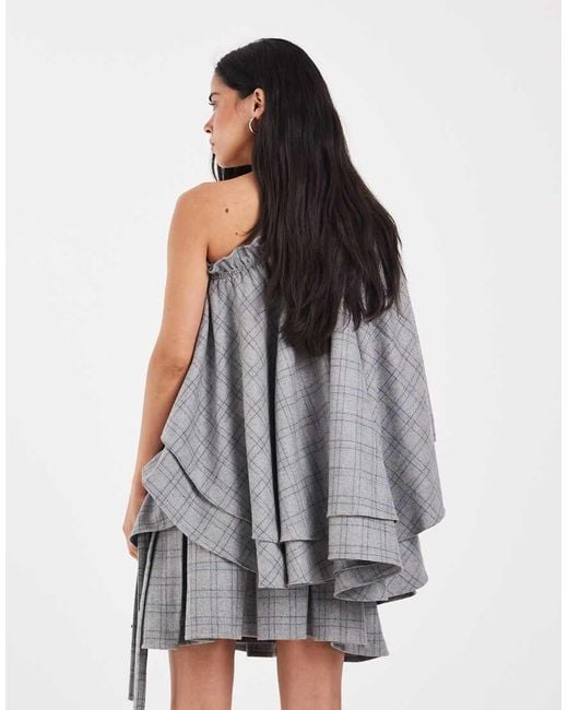 Muse Assembly Gray Ruffle Cape Frances Top