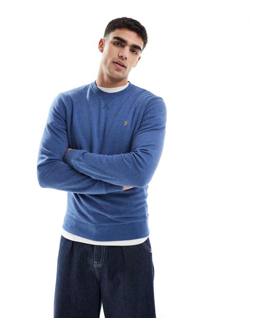 Farah Blue Tim Crewneck Sweatshirt for men