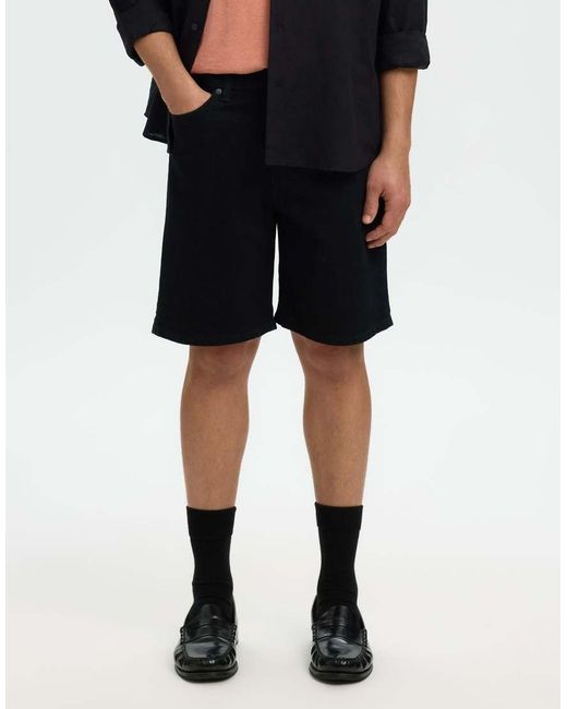 SELECTED Black Denim Shorts for men