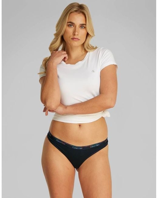 Calvin Klein Black Icon Logo 5 Pack Thongs Multicoloured