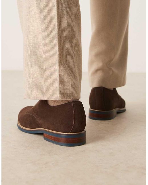 Dune Natural Stanley Suede Brogues Shoe for men