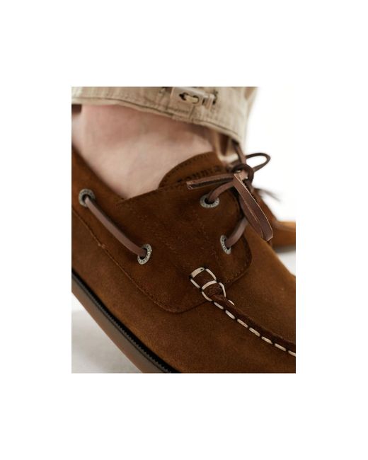 Tommy Hilfiger Brown Core Suede Boat Shoes for men