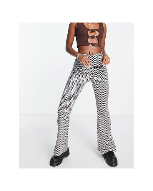TOPSHOP Synthetic Highwaisted Bengaline Flared Trouser With Side Splits ...