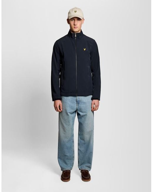 Lyle & Scott Blue Mid Jackets Mesh Back Softshell Funnel Neck Jacket for men