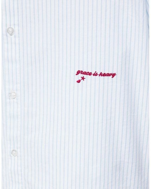 Pull&Bear Gray Striped Short Sleeve Shirt for men