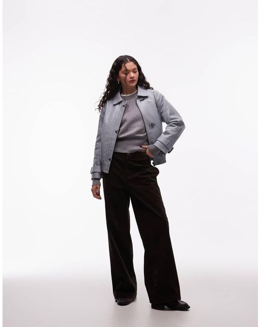 Collusion Gray Collar Detail Hardware Pu Jacket