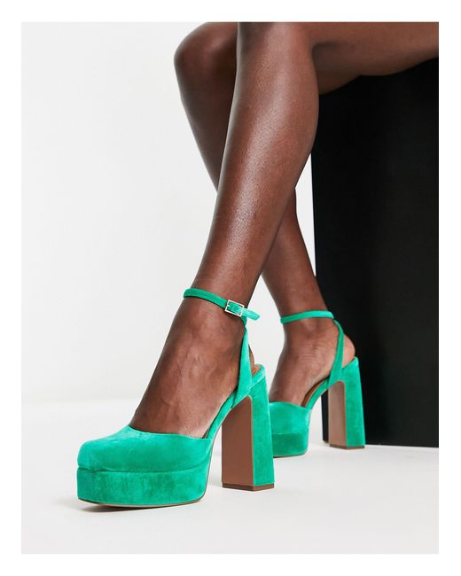 ASOS Peaked Platform High Heeled Shoes in Green | Lyst