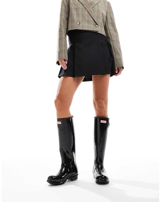 Hunter Black Original Tall Gloss Wellington Boots