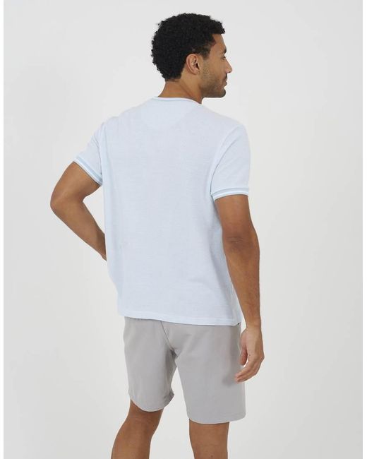 Brave Soul White Crew Neck Jacquard Knit T-Shirt for men