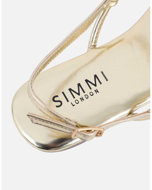 SIMMI Natural Disha Beaded Flat Sandals