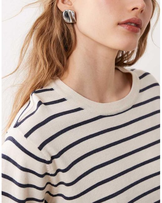 Vila Blue Short Sleeve Knitted T-shirt
