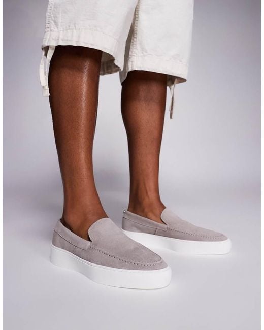Steve Madden White Leyton Slip On Loafers for men