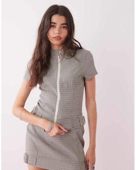 Collusion Brown Fitted Tailored Top
