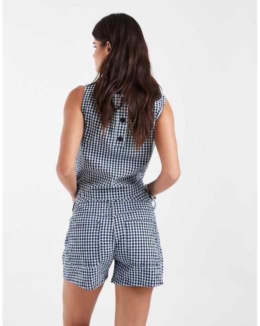 Gap Blue Seersucker Denim Mom Shorts Co-Ord