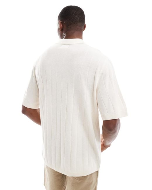Jack & Jones White Open Neck Polo for men