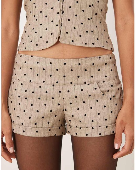 Motel Natural Lumin Mini Polka Dot Shorts