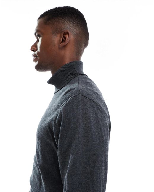 Jack & Jones Blue Roll Neck Jumper for men