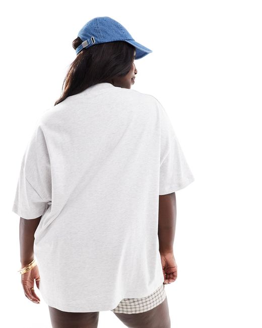 ASOS White Asos Design Curve Boyfriend Fit T-shirt With St Tropez Photographic