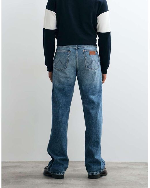 Wrangler Blue Loose Straight Denim Jeans for men