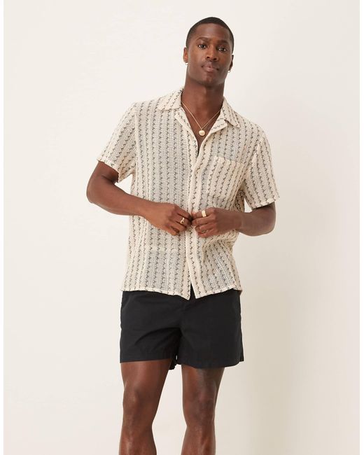 ASOS Black Shorter Length Linen Blend Shorts for men