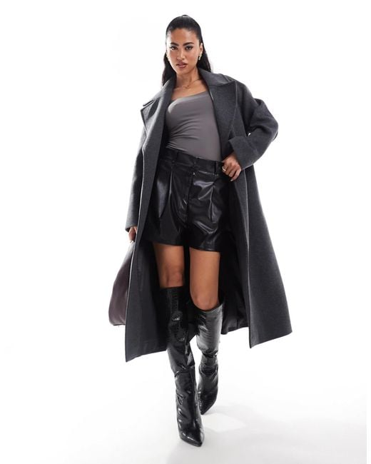 Forever New Black Oversized Wrap Coat