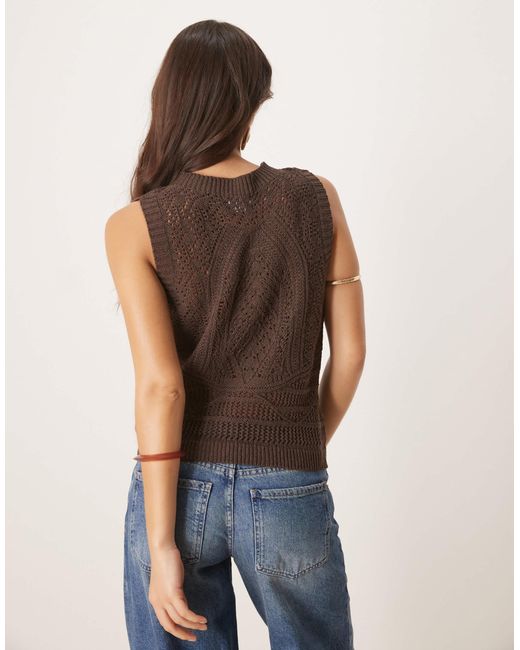 ASOS Brown Chunky Stitch Knitted Tank