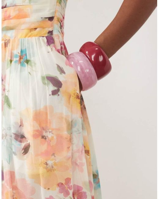 Nobody's Child Pink Alice Ruched Bandeau Midi Dress