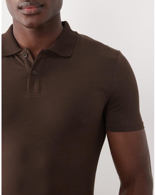 ASOS – basic-muskelshirt in Brown für Herren