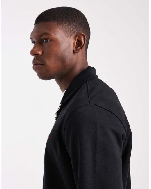 Levi's Blue Original Hallmark Logo 1/4 Zip Sweatshirt for men