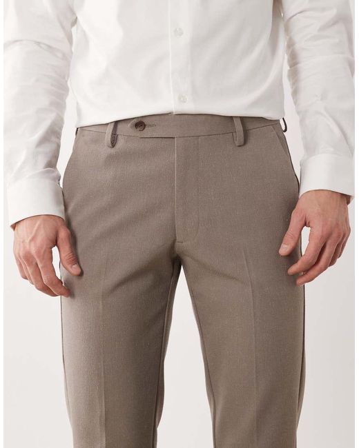 ASOS Natural Skinny Suit Trousers for men