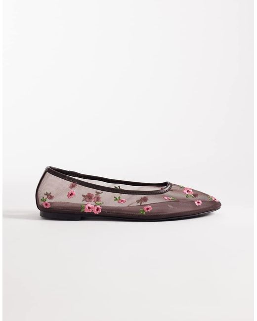 ASOS White Lawn Floral Ballet Flats