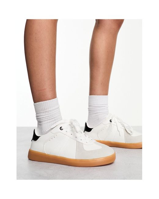 Asos High Top Sneakers In White With Gum Sole, $28 | Asos | Lookastic
