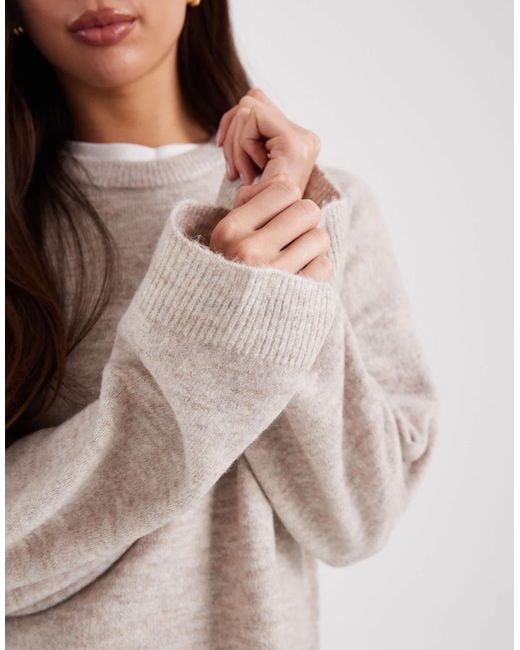 ONLY Gray Round Neck Boxy Jumper