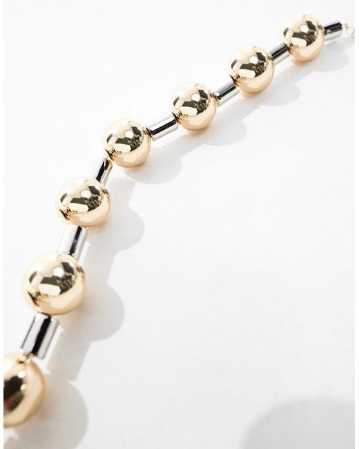 ASOS Brown Necklace With Ball And Bar Design