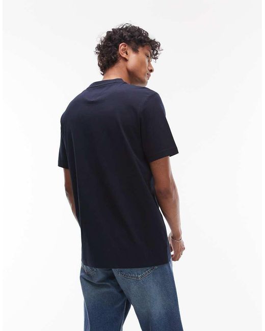 Tommy Hilfiger Blue Linear Flag Graphic T-shirt for men