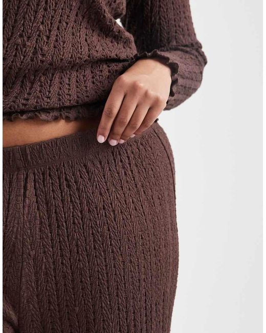 ONLY Broek Met Textuur in het Brown