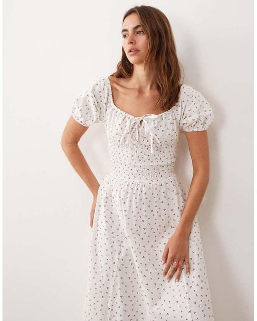 esmé studios Pink Esmee Tie Front Puff Sleeve Maxi Dress