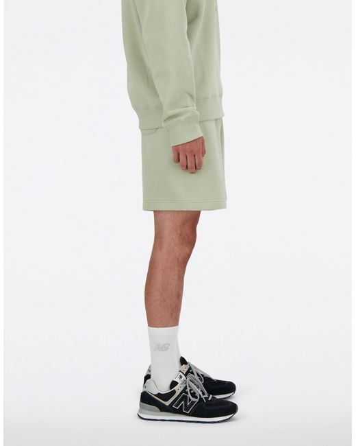 New Balance Green Iconic Collegiate Fleece Short 7" for men