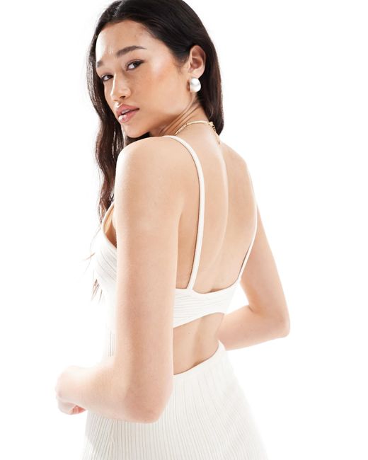Bershka White – gestricktes minikleid