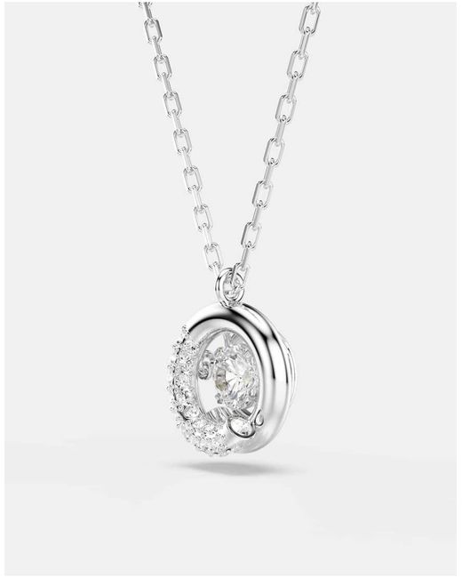 Swarovski Brown Dextera Pendant, Round Cut, Rhodium Plated
