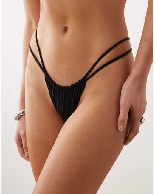 Mango Brown Cut Out Side Detail Bikini Bottom