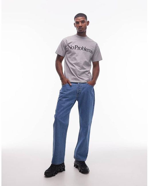 No Problemo Baggy Jeans Met Middenblauwe Wassing in het Blue voor heren