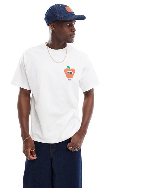 Levi's White T-Shirt With Apple Logo for men